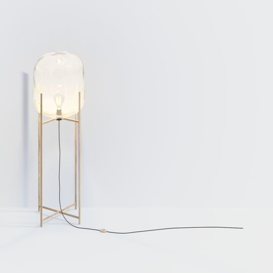 Elegant Glass Lamp Column 3D model