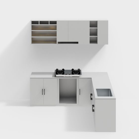 Gray Cupboard 3D Model