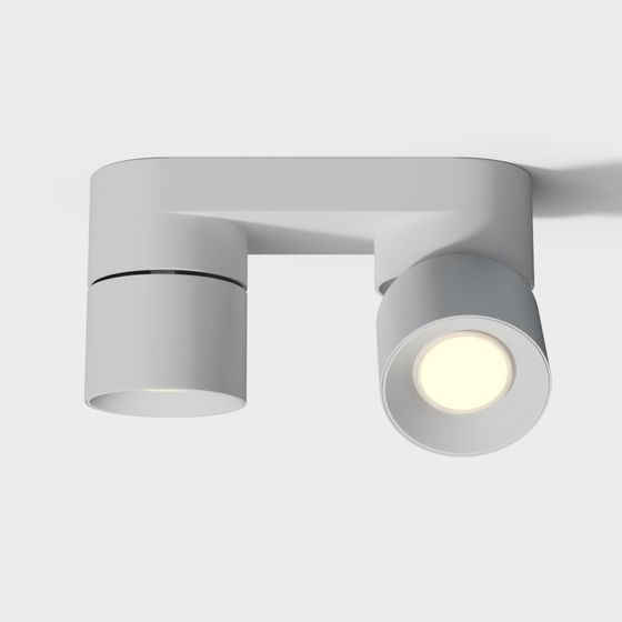 Sleek Double-Head Track Light 3D model for Modern Interiors