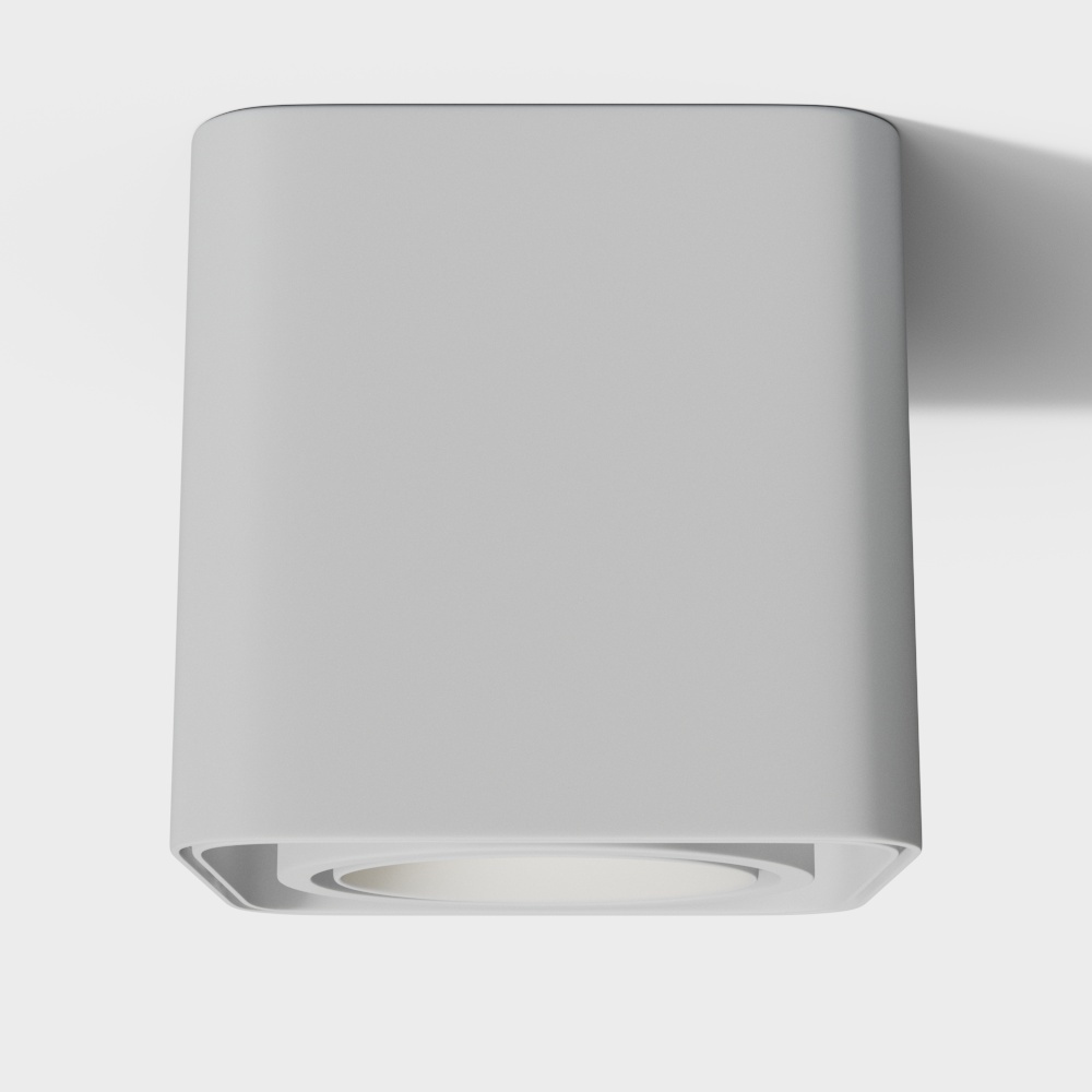 Cubic Wall Lamp 3D Model – Minimalist White Matte Design