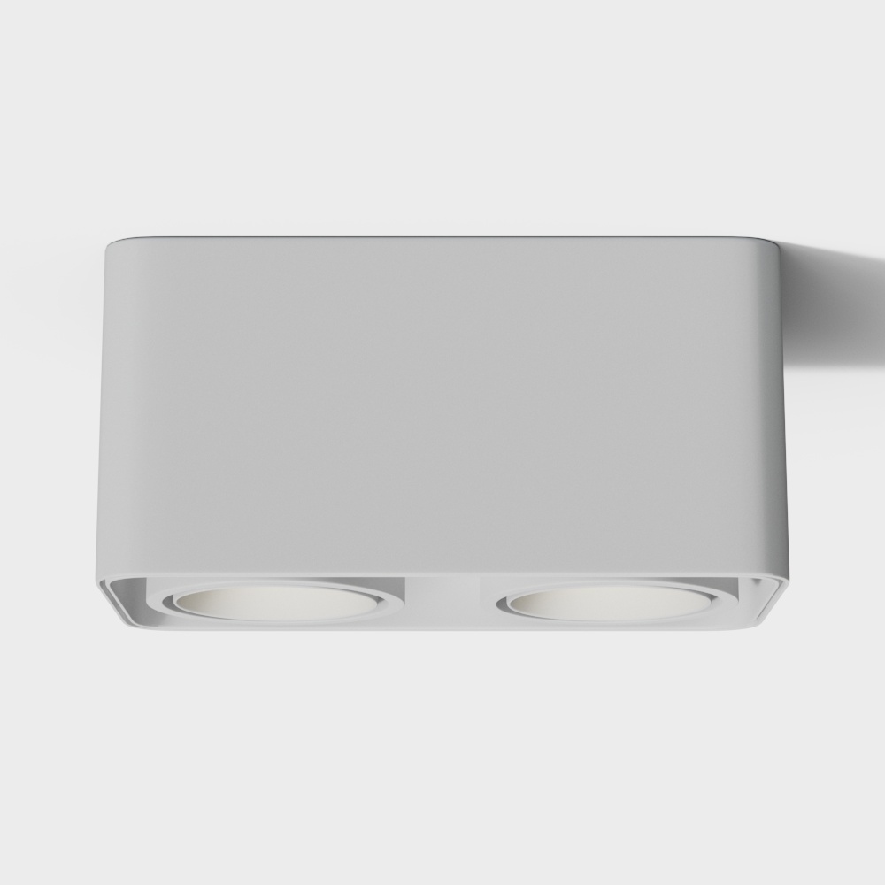 スクエアダウンライト-ホワイトダブルヘッド