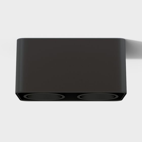 Projecteur carré 2 têtes noir