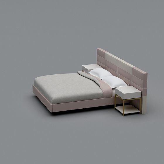 Modern Minimalist Bed 3D model