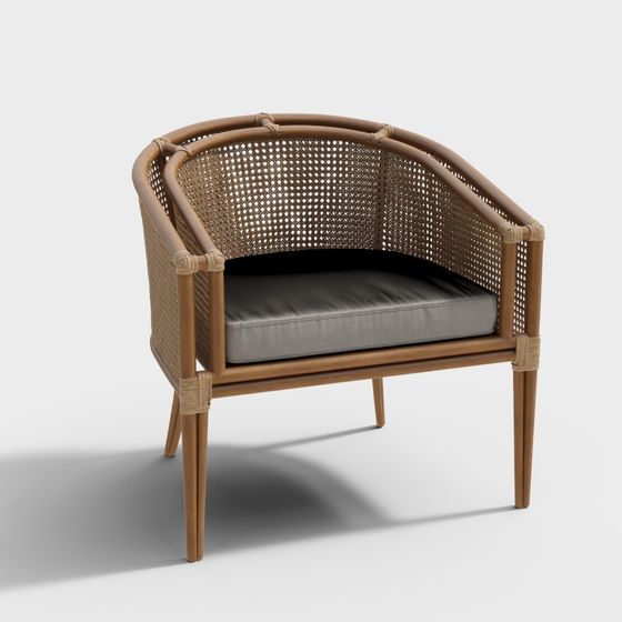 Charming Rattan Chair 3D Model for Modern Interiors
