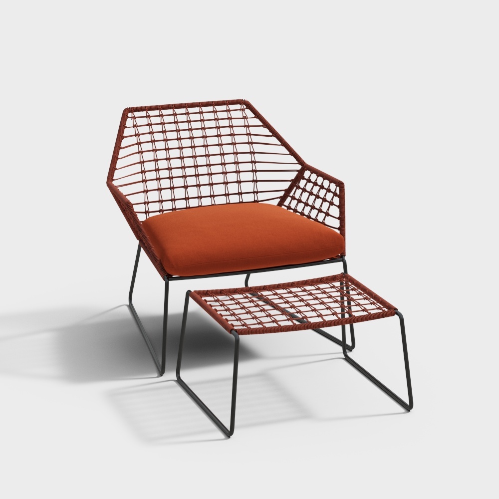 Modern Red Mesh Outdoor Chair