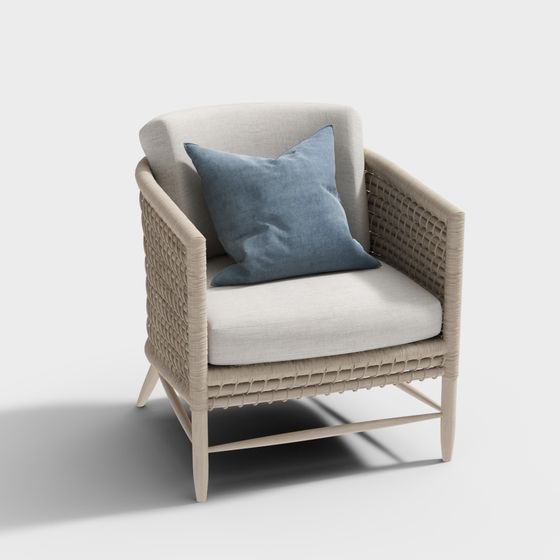 Cozy Woven Chair 3D model for Modern Spaces