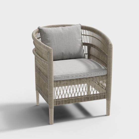 Stylish Rattan Chair 3D model for Modern Interiors
