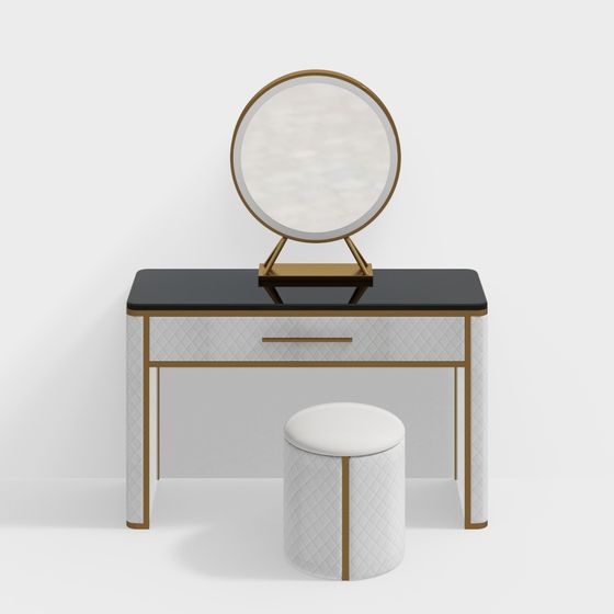 Elegant Modern Vanity Table 3D model
