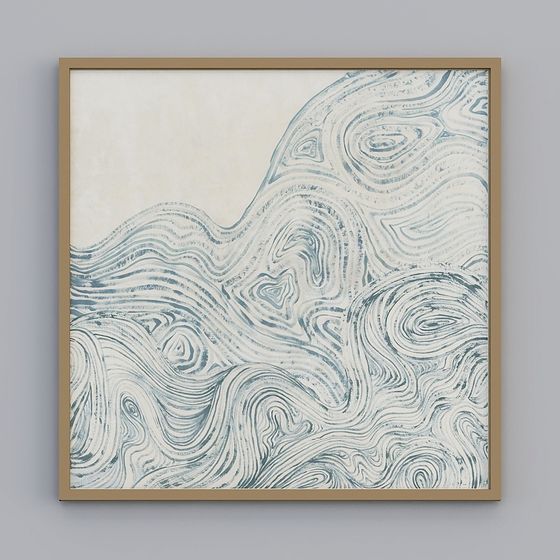 Flowing Abstract Art Frame 3D model