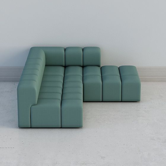 Modular Lake Green Sofa 3D model for Creative Spaces