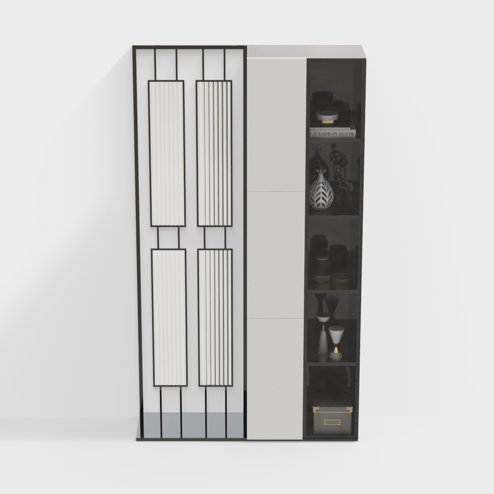 Modern glass partition cabinet