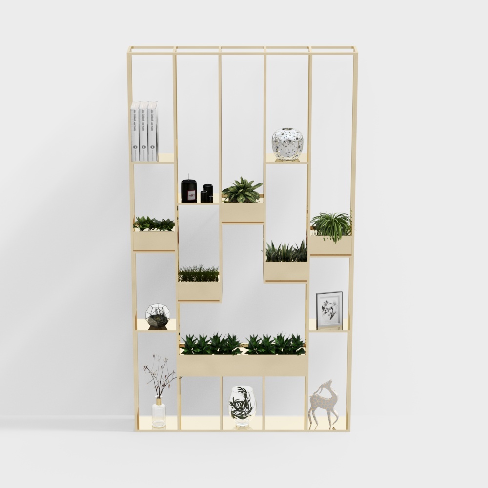 Industrial wind large flower stand partition cabinet