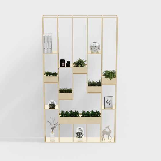 Gran gabinete de partición de soporte de flores de viento industrial