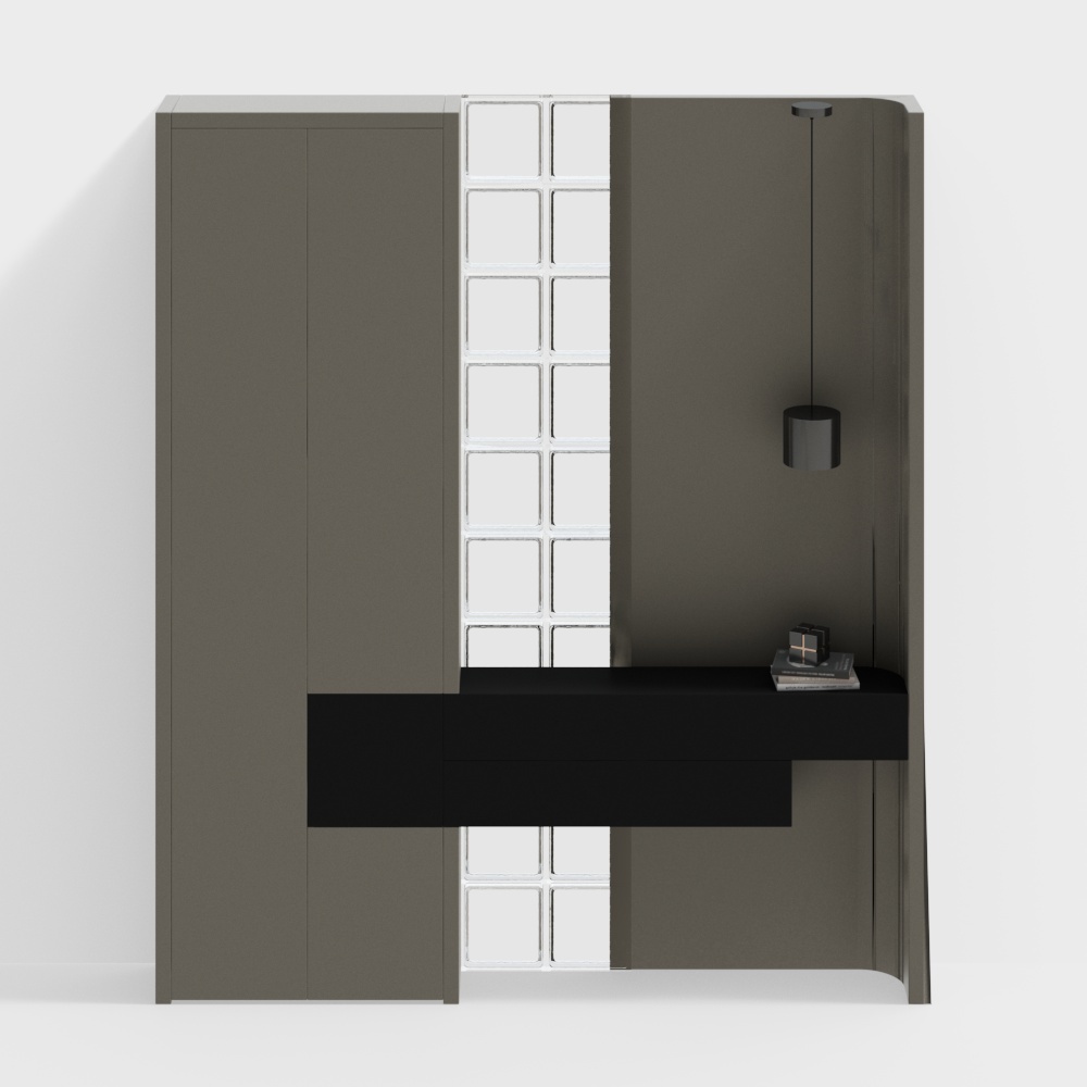 Glass brick shoe cabinet