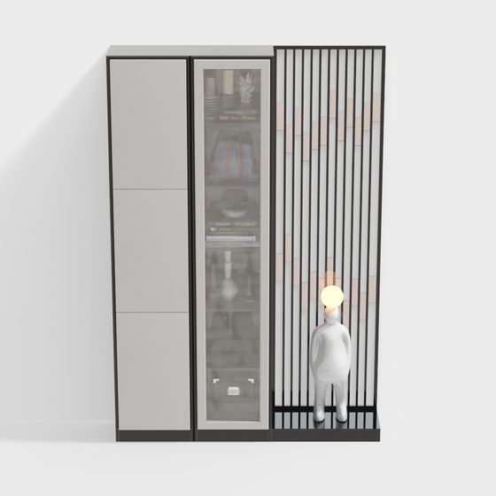 Modern Glass Display Cabinet 3D model