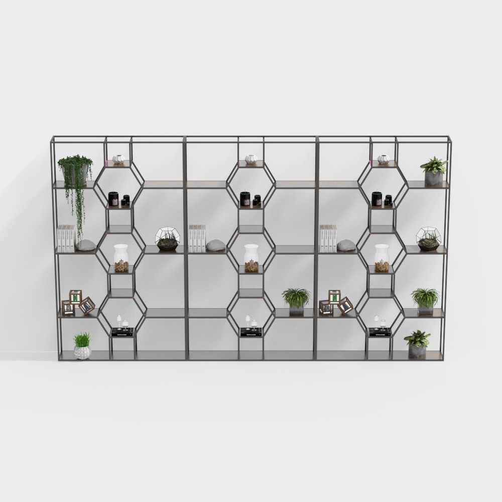 Estantería decorativa de estilo industrial