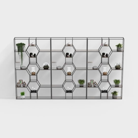 Estantería decorativa de estilo industrial