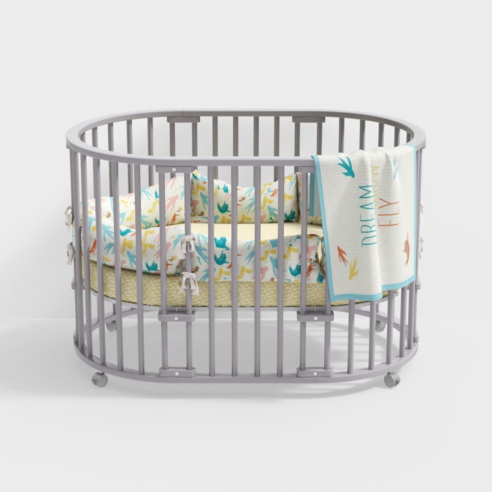 Modern wheeled crib