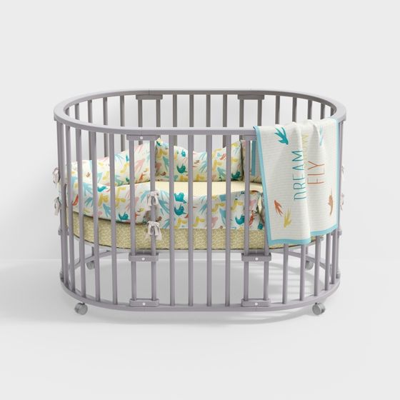 Cozy Nest Low-Poly Baby Crib 3D model