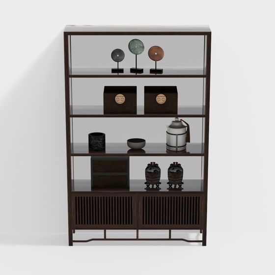 Elegant Low-Polygon Bookshelf 3D model