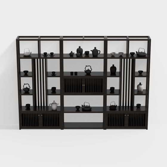 Stunning Chinese Bookshelf 3D model