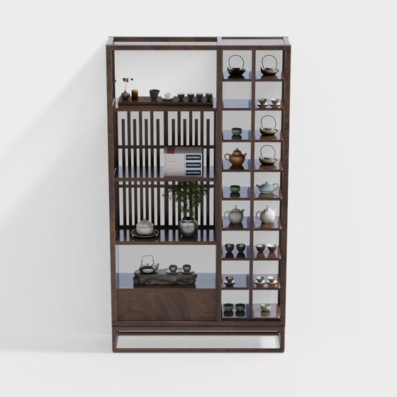 Zen-Inspired Bookshelf 3D model