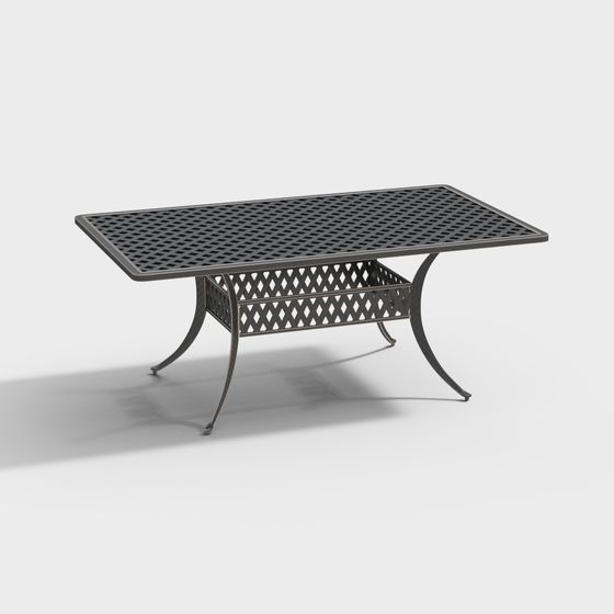 Vintage Iron Coffee Table 3D Model for Stylish Interiors