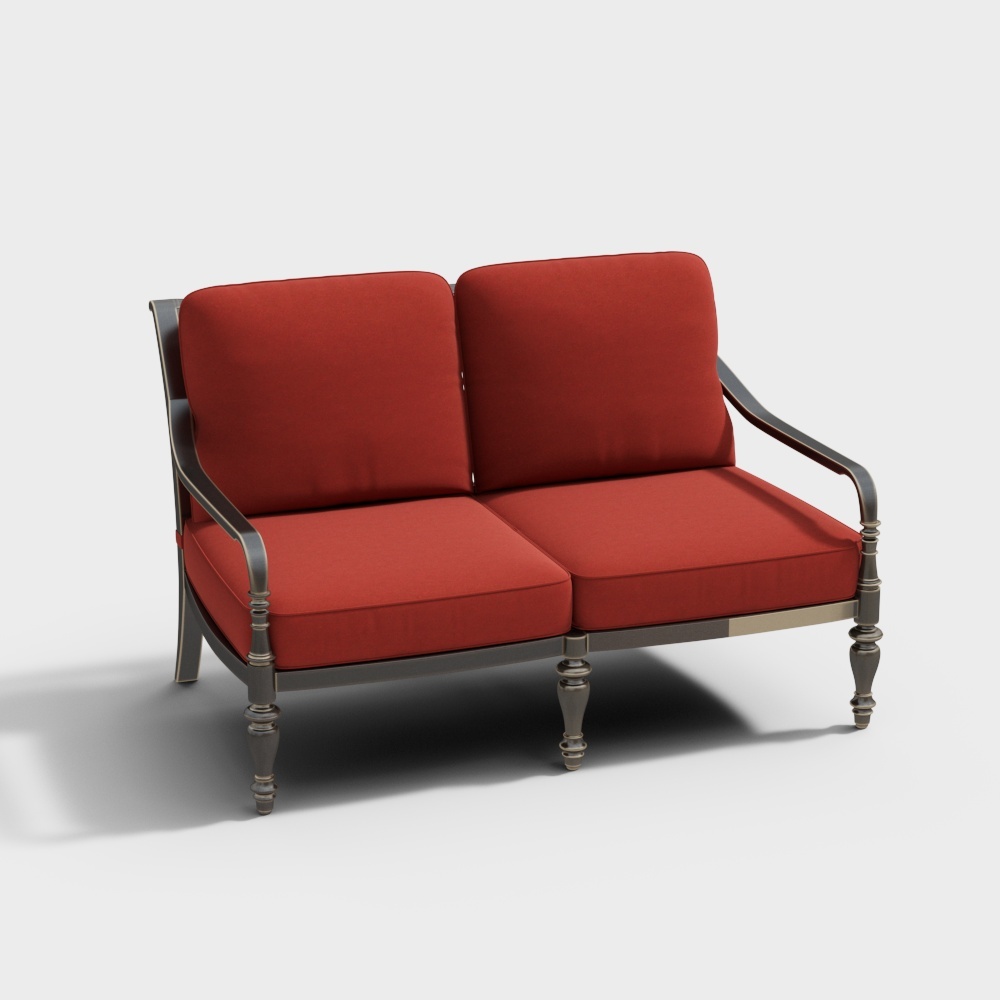 Feifan-Outdoor Furniture Sofa-Lexington Cast Aluminum Double Sofa