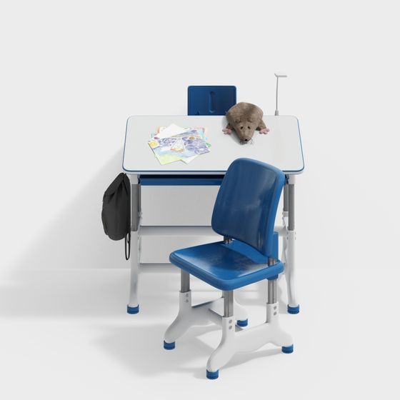 Современный синий детский стол