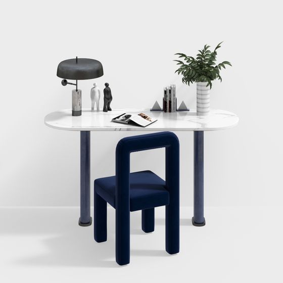 Urban Corner Desk and Chair Set 3D model for Creative Projects