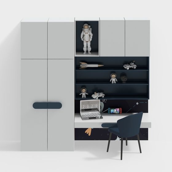 Futuristic Space Study Room 3D model