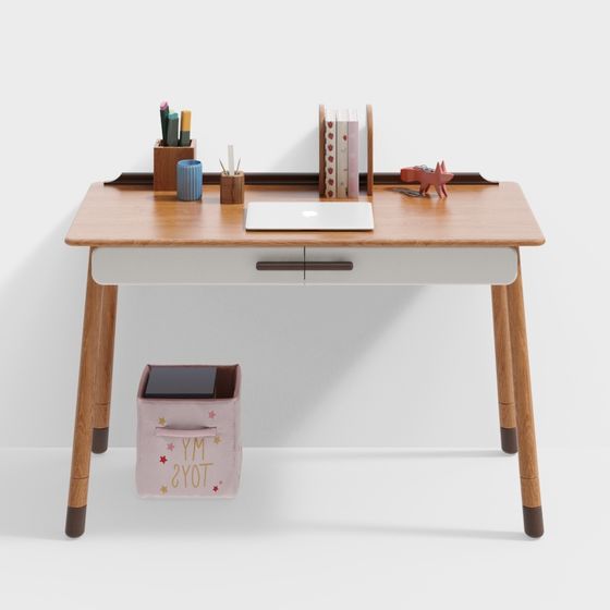 Charming Children’s Study Desk 3D model for Learning Spaces