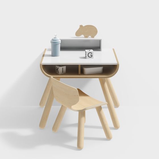 Modern Children's Desk 3D Model