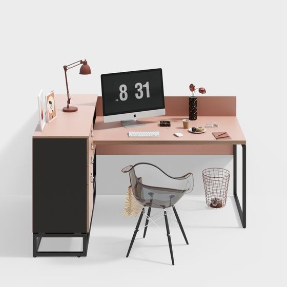 Nordic Children's Desk 3D Model for Study Spaces