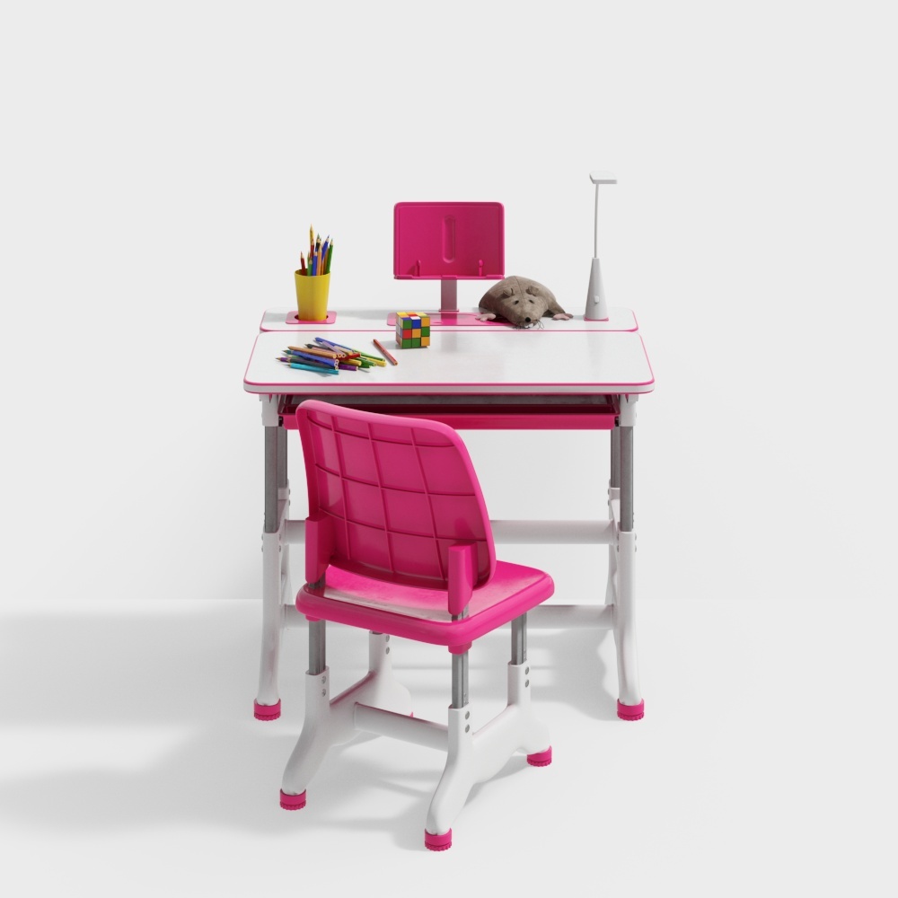 โต๊ะเด็กสีชมพูสมัยใหม่