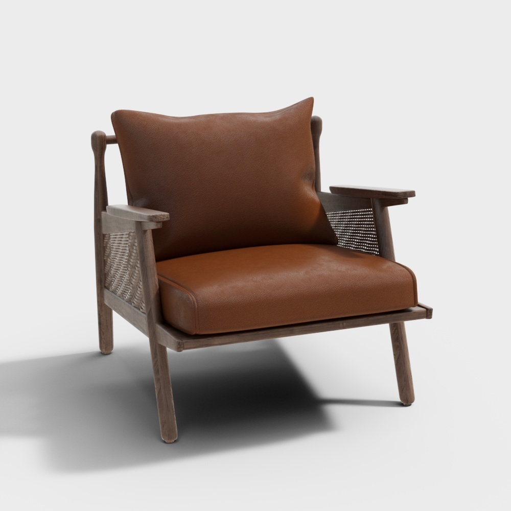 Wabi-sabi-style wooden side chair