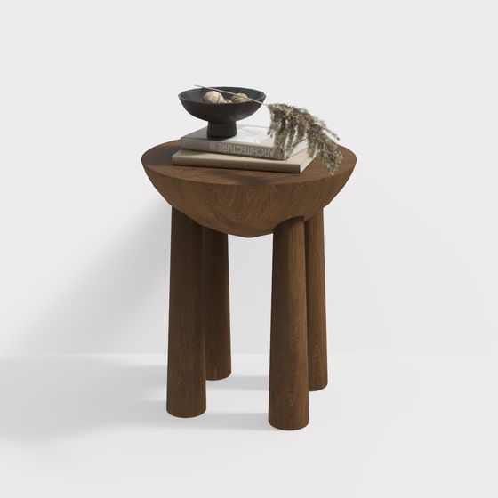 Wooden Side Table 3D model