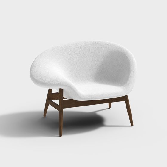 Chic Velvet Armchair 3D model for Modern Spaces