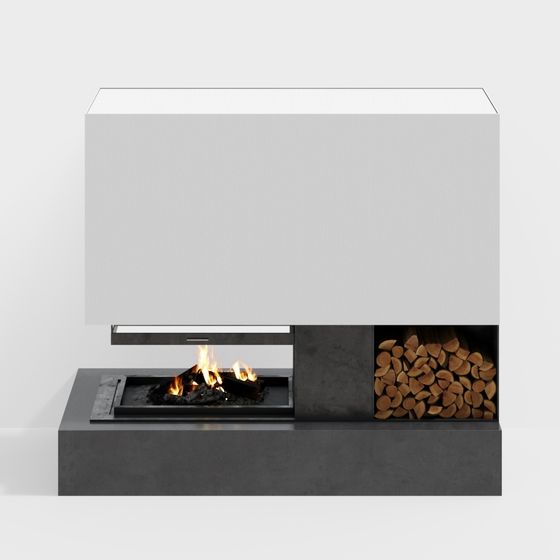 Modern Fireplace 3D model