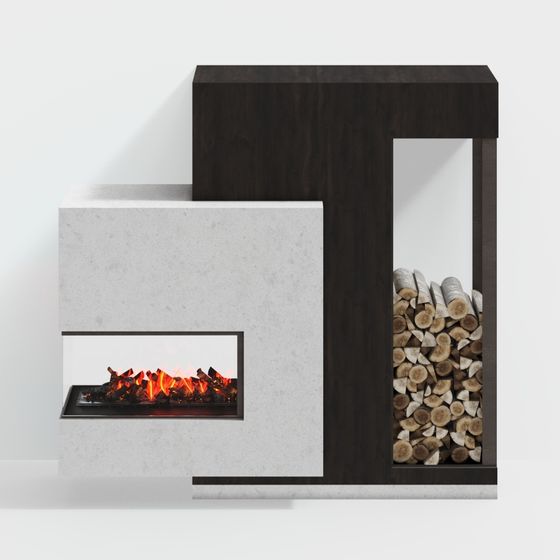 Urban Fireplace Low-Poly 3D model for Modern Spaces