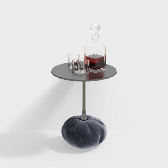 Stylish Low-Poly Round Table 3D model for Modern Interiors