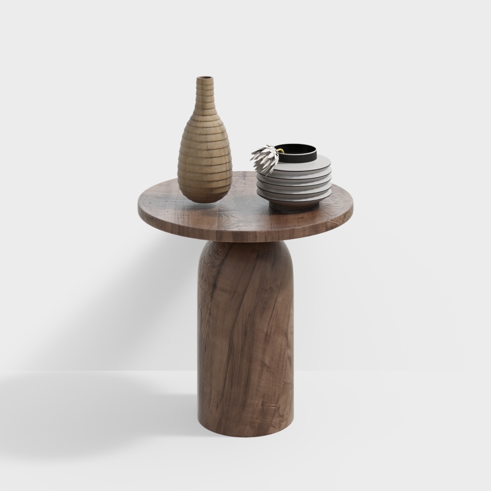 Деревянный боковой стол в стиле ваби-саби