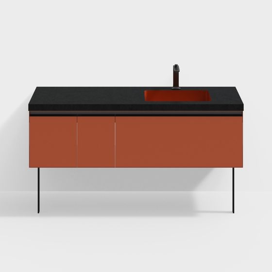Modern Minimalist Bathroom Vanity 3D model