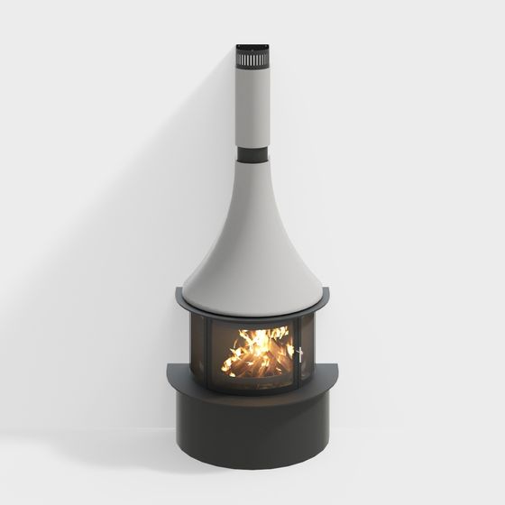 Stylish Low Polygon Fireplace 3D model for Creative Use