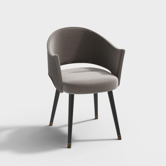 Modern Side Chair with Arms 3D Model