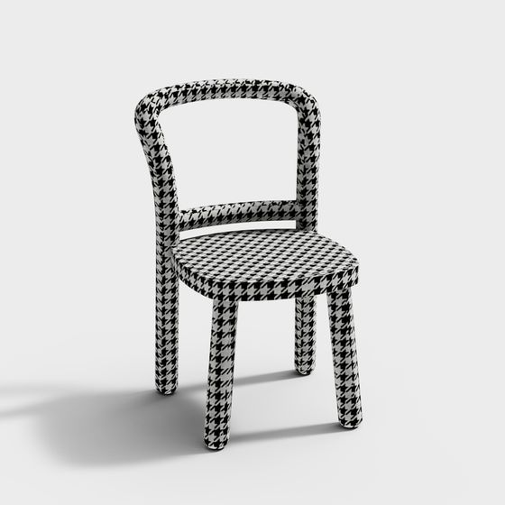 Black and White Checkered Chair 3D model