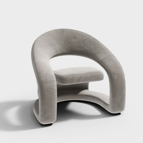 Unique Curved 3D Model Chair for Modern Design