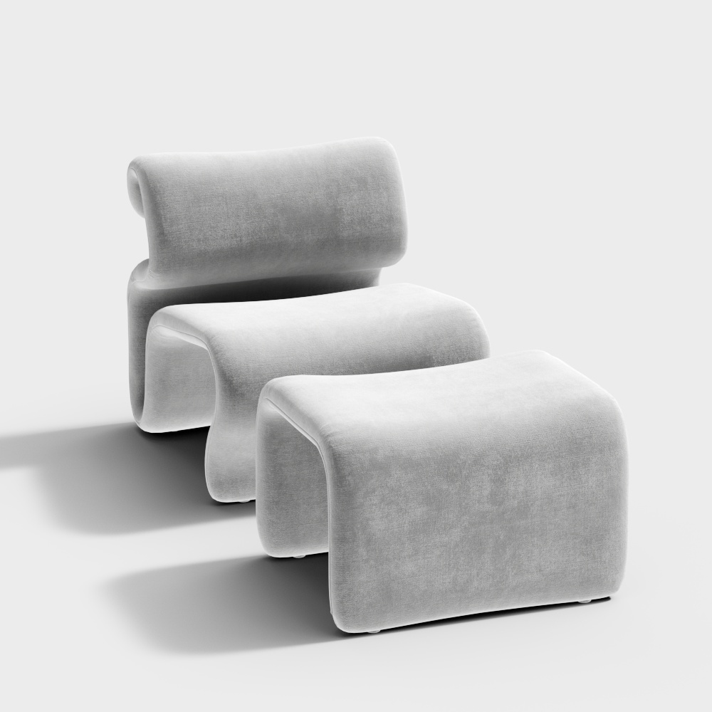 Modern side chair lazy gray lounge chair