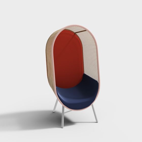 Unique Low-Polygon Armchair 3D model