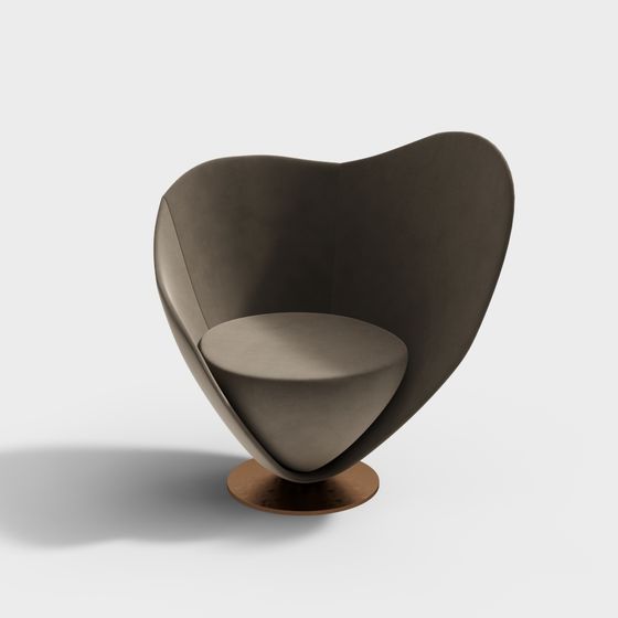 Stylish Heart-Shaped Chair 3D model for Creative Spaces
